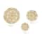 Light Brown Palm Wood Traditional Abstract Wall Decor Set